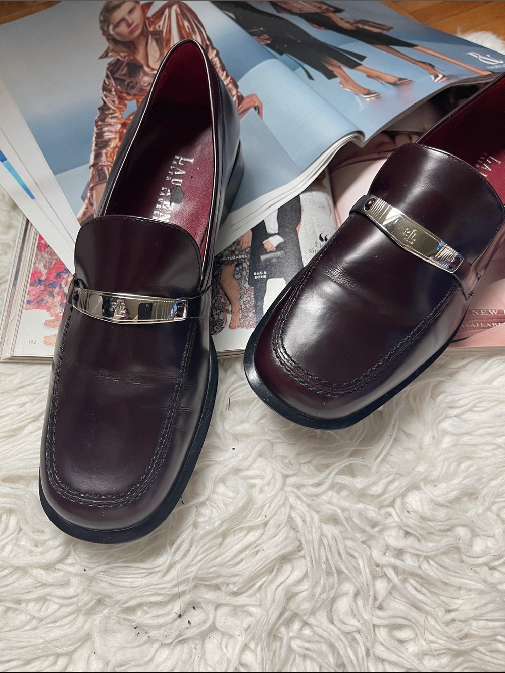 Lauren Ralph Lauren Women’s Dark Burgundy Leather Bit Loafers - Picture 8 of 8